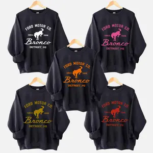 Vintage Color Ford Bronco Sweatshirt, BLACK Graphic Crewneck, Off-Road Graphic Sweatshirt, Car Lover Crewneck, Women’s Streetwear Gift, Gift for Truck Lovers For Men For Husband