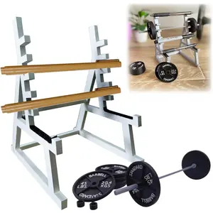 Squat Rack Pen Holder, Mini Barbell Rack Pen Holder Desktop Squat Rack with Barbells and Weights, Fun Desk Accessories for Fitness Enthusiasts and Weightlifting Fans (Barbell Rack Only)