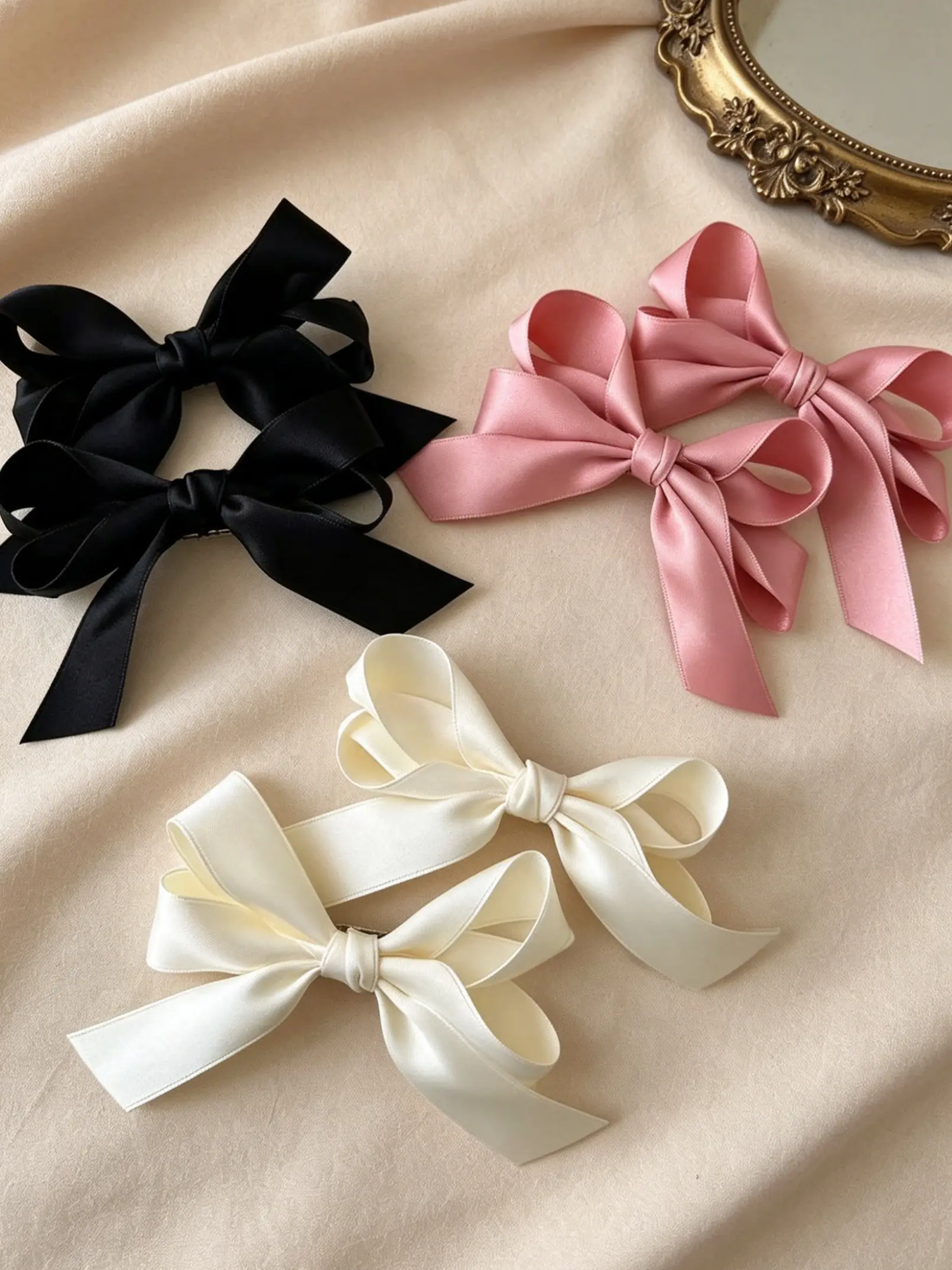 6pcs Sweet & Chic Bow Decorative Hair Clips, Cute Durable Fabric Bows in, &, Perfect for School, Travel & Casual