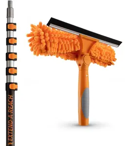 Window Washing Squeegee Kit with Extension Pole // Window Cleaning Tool Combo with Telescopic Pole