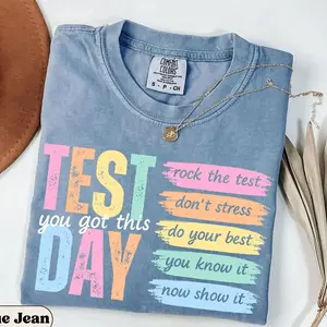 Test Day Teacher Comfort Colors Shirt,  Unisex Casual Graphic, State Testing T Shirt, Test Coordinator Final Exam Week Teacher Team T Shirt