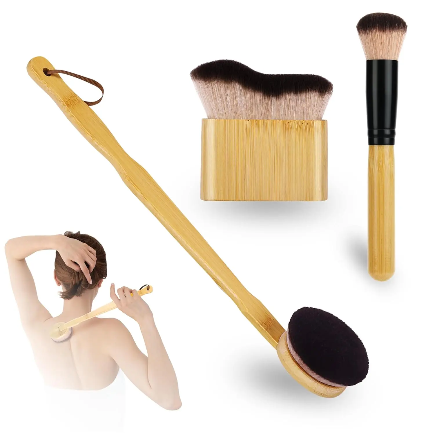 3 count Self Tanner Brush Self Tanning Brush for Self Tan Brushes Kabuki  Brushes for Self Tanner  Applicator Self Tan Blending Makeup Brush Self Tanner  Brushes  Lotion Applicator