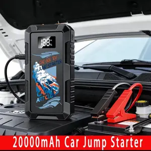 Car Art Club 20000mAh Car Battery Jump Starter Portable Car Battery Booster Charger Booster Power Bank Starting Device 12V Gas Vehicles