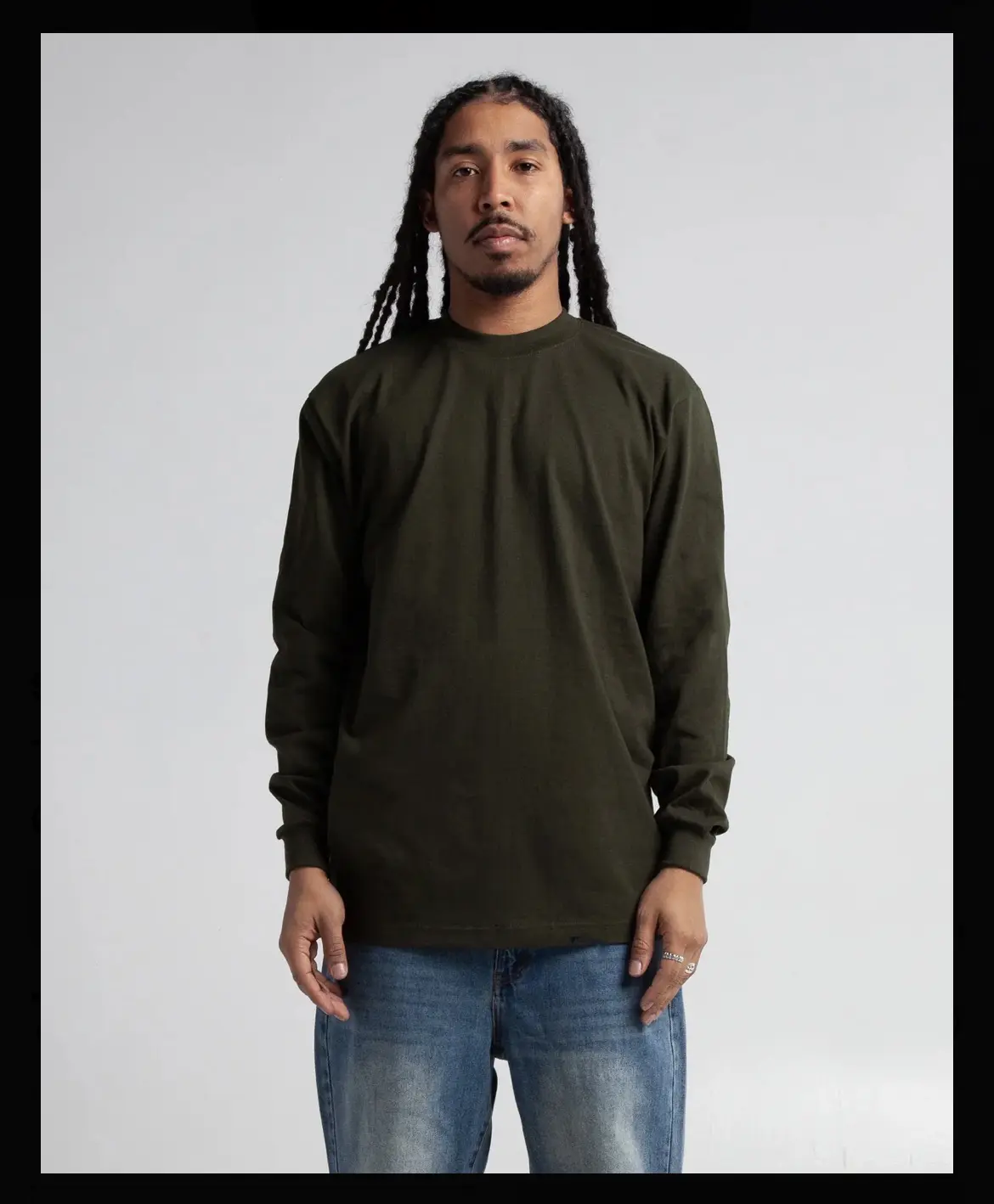 Men's Shaka Wear Heavyweight Long Sleeve Streetwear T-Shirt - Casual, Durable Daily Top, Tshirt