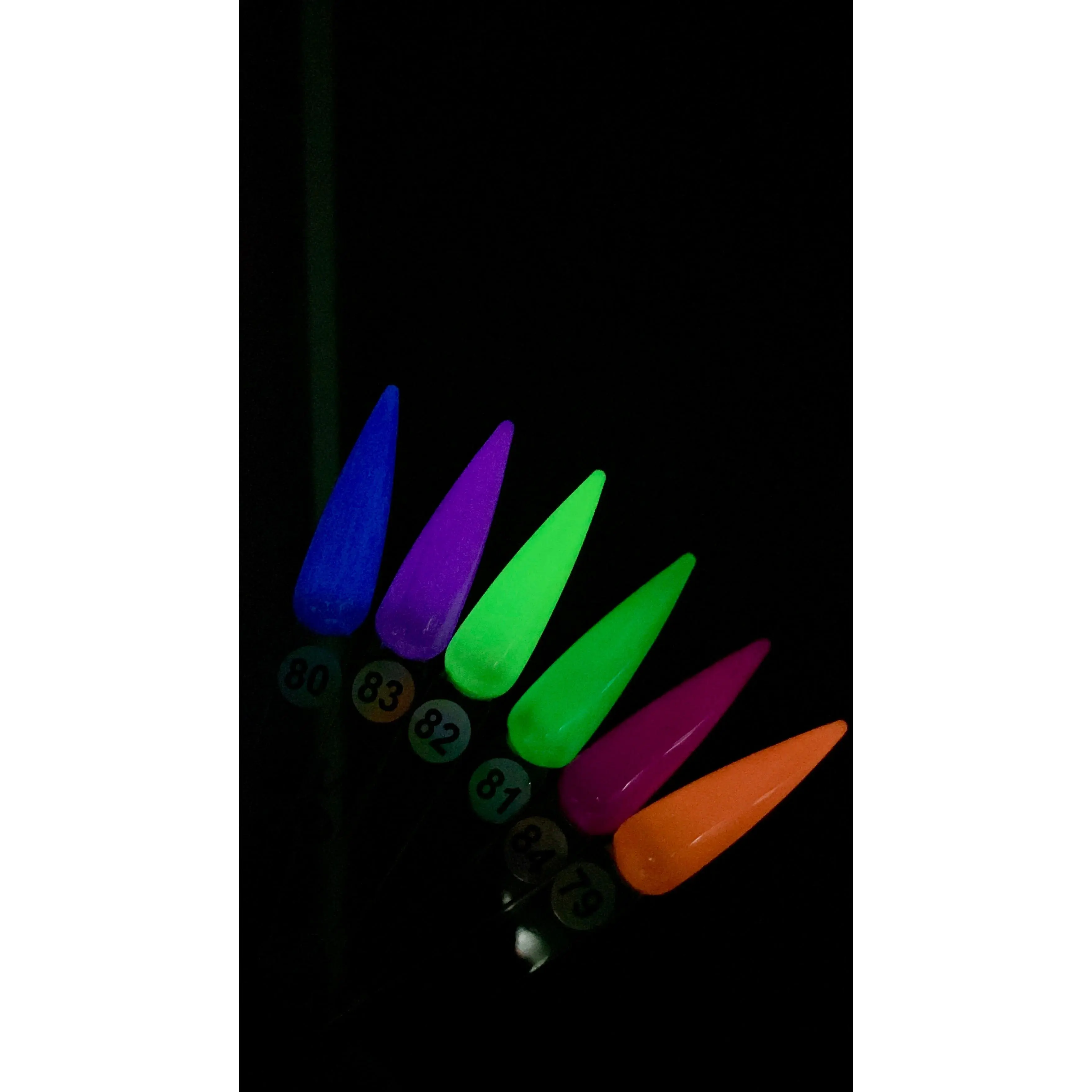 Trio Piece Neon Glow in the dark Nail Set Bundle for Fashionable Manicure Gel Polish Uv Glossy Cutics