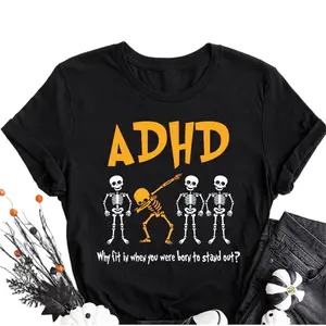 Funny ADHD T-shirt, Skeleton Shirt, Adhd Support Shirts, Mental Health Shirt, Teacher Shirt, Adhd Awareness Shirt, Cool Adhd Shirt