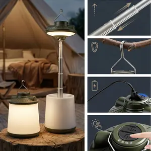 LED Hanging Camping Light, USB Rechargeable Retractable Tent Lamp, Outdoor Emergency & Ambient Light for Camping