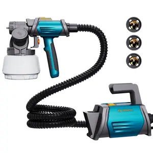 Tilswall Shark 800 HVLP Electric Paint Sprayer, 800W Powerful Spray Gun with 1300ml Large Container, 4 Brass Nozzles & 3 Spray Patterns, Ideal for Home, Furniture, Cabinets, Fence & Wall Painting, Perfect Mother's Day Gift
