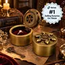 Vintage 5-Serpent Alloy Jewelry Box with Mechanical Lock, Round Ring Storage Box, Fantasy Shelf Decor, Halloween & Christmas Gift, 7.48 cm Diameter × 4.88 cm Height