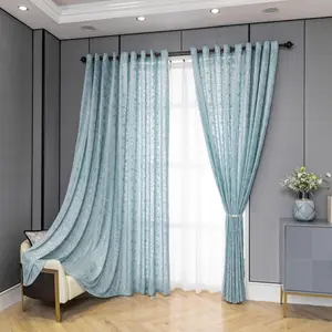 Floral Jacquard Curtain, 1 Count Modern Simple Window Curtain, Window Drapes for Home Living Room Bedroom Kitchen Decor