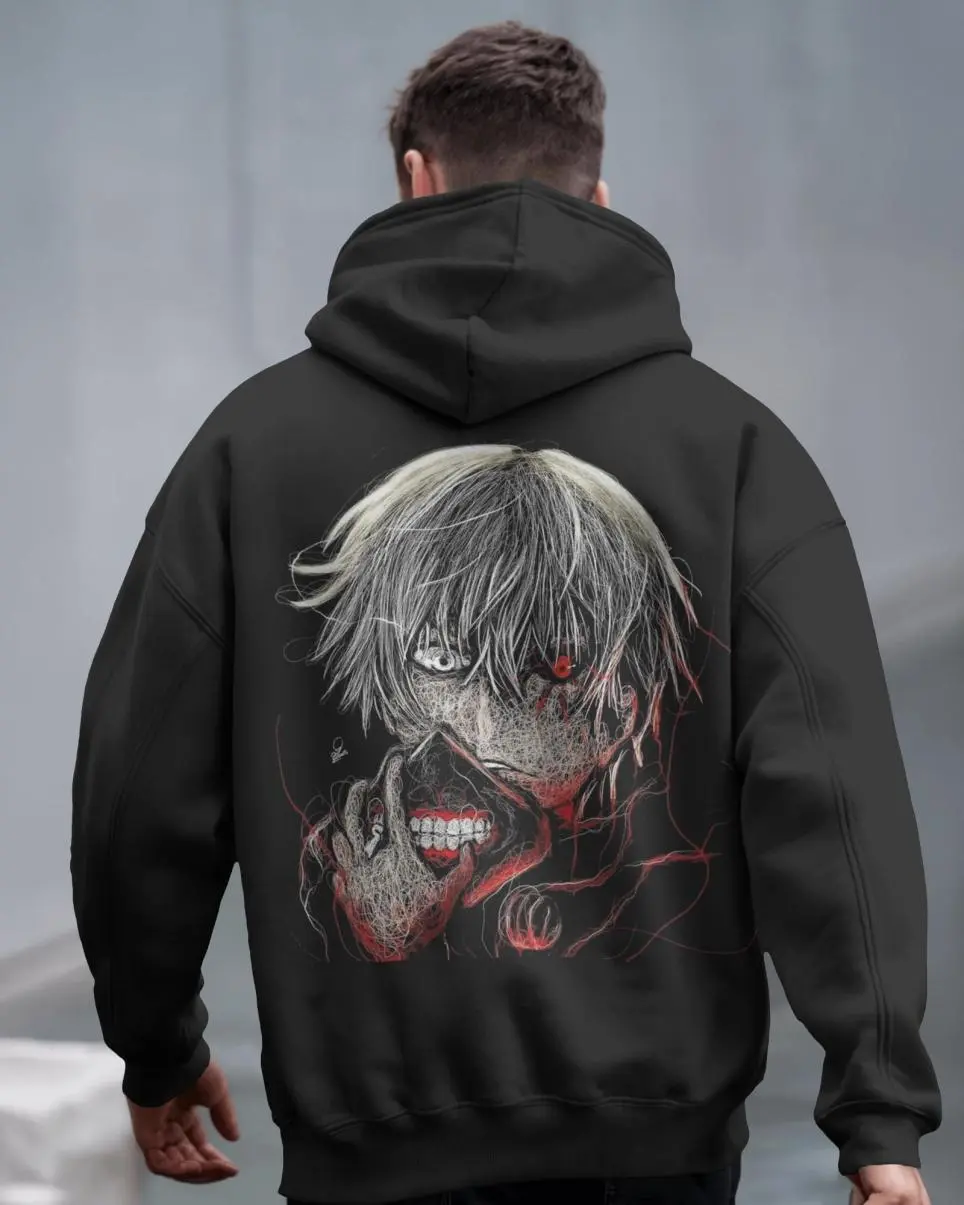 2 Side Tokyo Ghoul Anime Crewneck Sweate, Hoodie, Crewneck T-Shirt, Fit Cotton, Ken Kaneki Anime Hoodie Gift For Him, Full Size