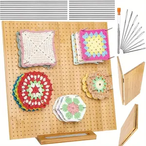 Foldable Crochet Blocking Board, 1 Set Large Handmade Crochet Blocking Board with Pin/ Peg, Wooden Knitting Blocking Board, Crochet Projects Blocking Board, Crochet Items