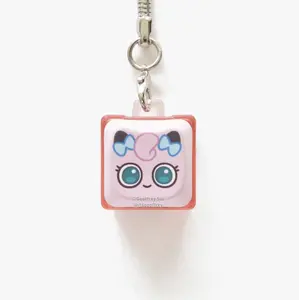 MAO Jigglyposh Clicky Keychain - Acrylic Cat-Shaped Key Caps with Blue Gateron Switch & Bonus Tail Charm for Customizable Fidget Keychain
