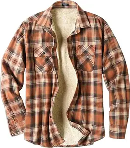 COOFANDY Men's Sherpa Lined Flannel Shirt Jacket Long Sleeve Button Up Fleece Plaid Shirts Casual Classic Soft Menswear