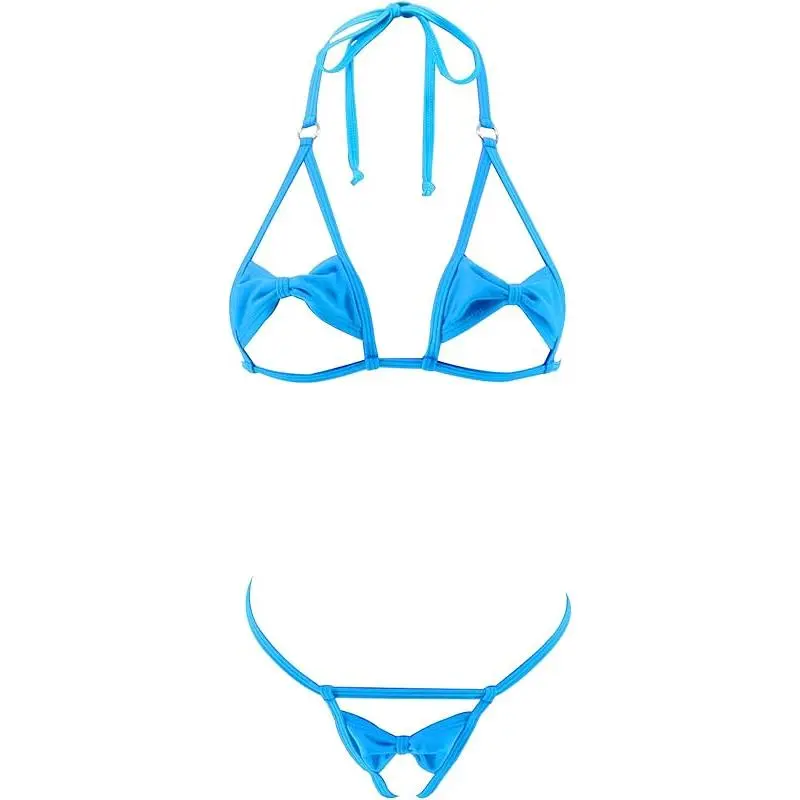 sexy thong bathing suit BADHUB Women Bikini Set Bandage Solid Brazilian Swimsuit Two Pieces Padded Thong  Bathing Suits String Swimwear for Beach main image 1