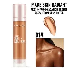 PHOFAY Self Tanner Body Lotion Shimmer Oil, Glistening Bronzer Long Lasting Moisturize and Glow For Face & Body, Easy to apply, Light and non-greasy local Brighten, Body Concealer 1 Fl.Oz