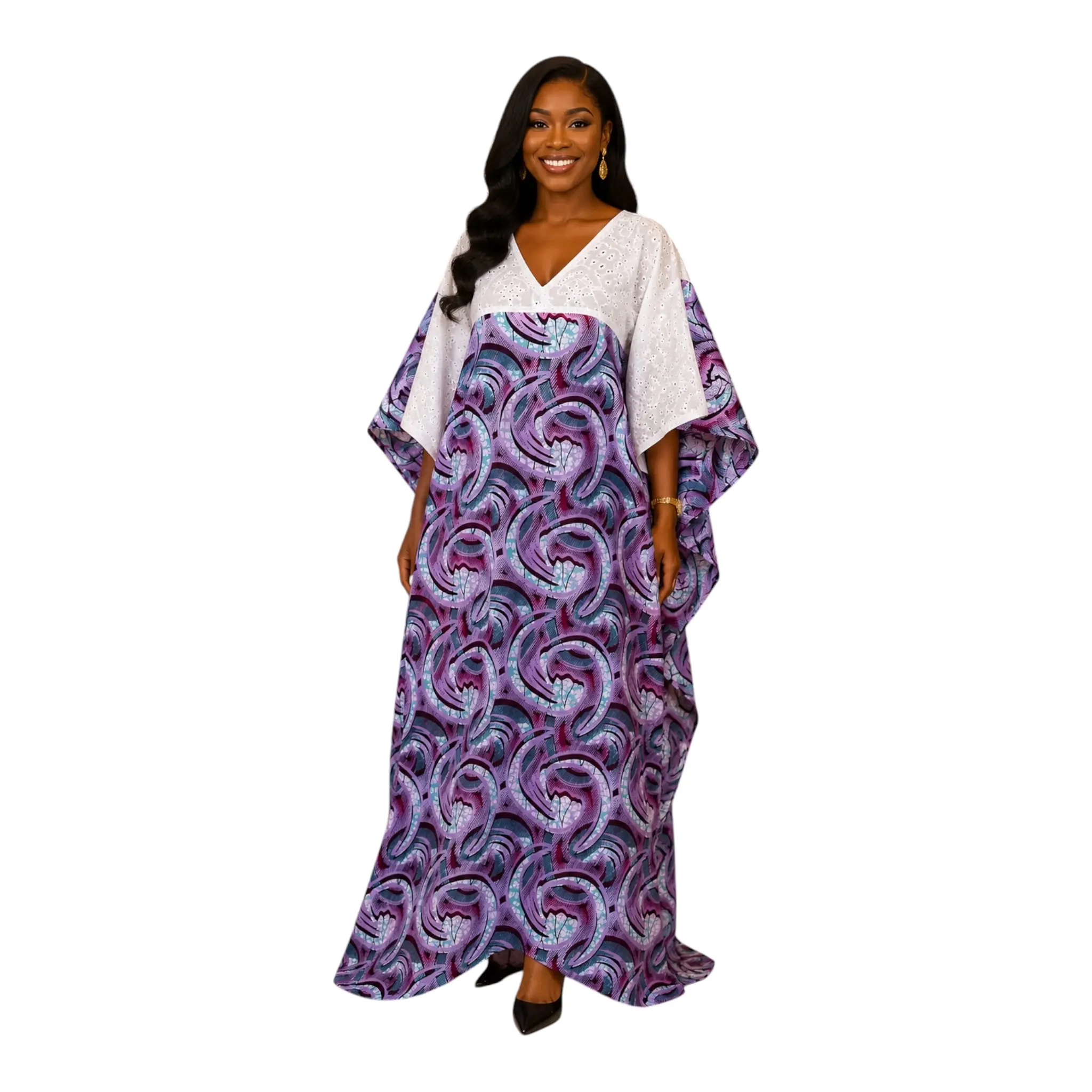 CRZ Elegant Ankara and Dry Lace Bubu Gown