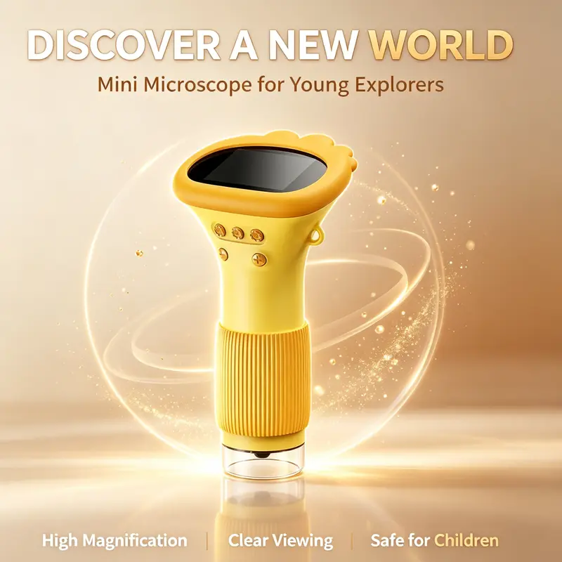 LCD Digital Microscope - Pocket Lightweight Car Inspection & Repair Tool, 8 Adjustable LEDs, IPS Screen Electronic Magnifier, Photo & Video Capture Functions, Mini Handheld Portable Visual Learning Tool