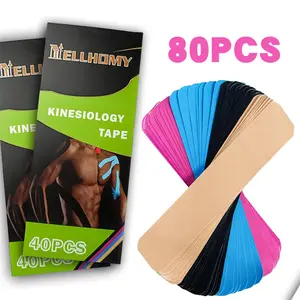 PRO Precut Elastic Sport Tape, 80 Strips (2"x10") - Latex-Free Waterproof Tape for Sports Recovery & Daily Use