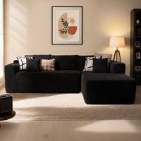 Black Corduroy Right Chaise