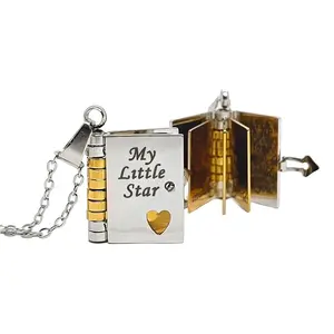 My Little Star Book Necklace for Kids | Personalized Initial Charm | Non Tarnish Pendant | Perfect Birthday Gift for Daughter Son