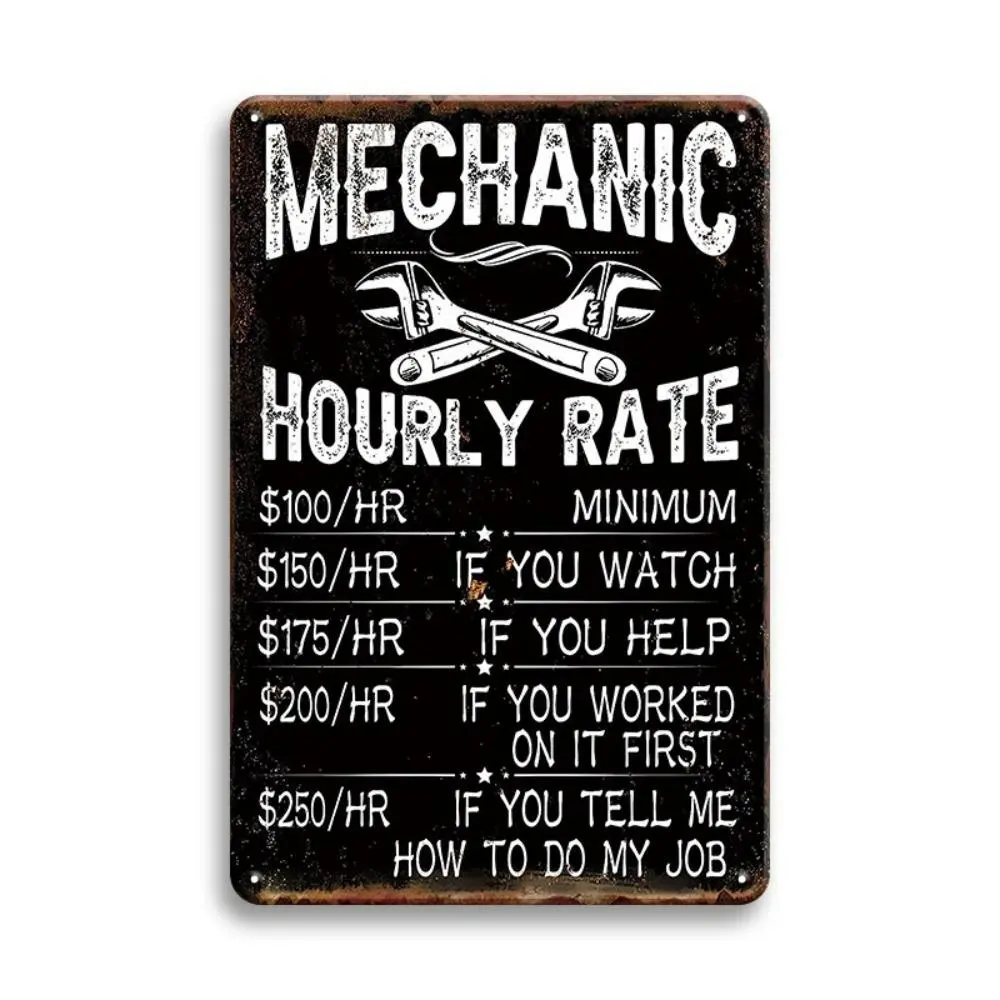 Letter Pattern Garage Car Sign, Creative Waterproof Durable Sign, Wall Art Decor for Home Living Room Bedroom, Vintage Garage Signs, Plaque and Sign, Signage