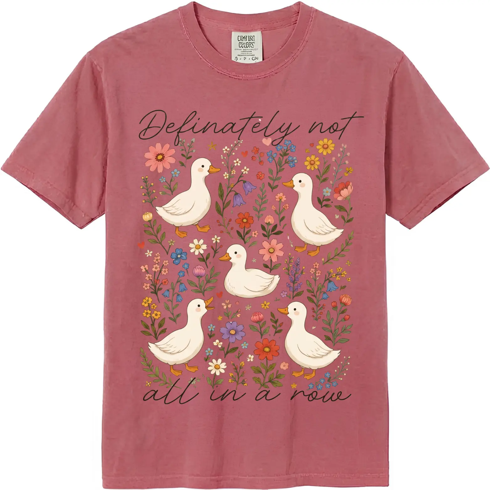 Funny Duck Graphic Shirt, Ducks Not in a Row Tee, Vintage Farmhouse Animal Shirt, Cottagecore Duck Lover Gift, Garment Dyed Tee