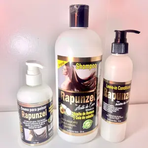 SET RAPUNZEL CON ACEITE DE COCO REFORZADO CON ACEITE DE ROMERO Y COLA DE CABALLO, SET DE SHAMPOO, LEAVE-IN CONDITIONER Y CREMA DE PEINAR, SET PARA DETER LA CAÍDA DEL CABELLO Y FOMENTAR EL CRECIMIENTO Haircare Cleansing onion rosemary shampoo