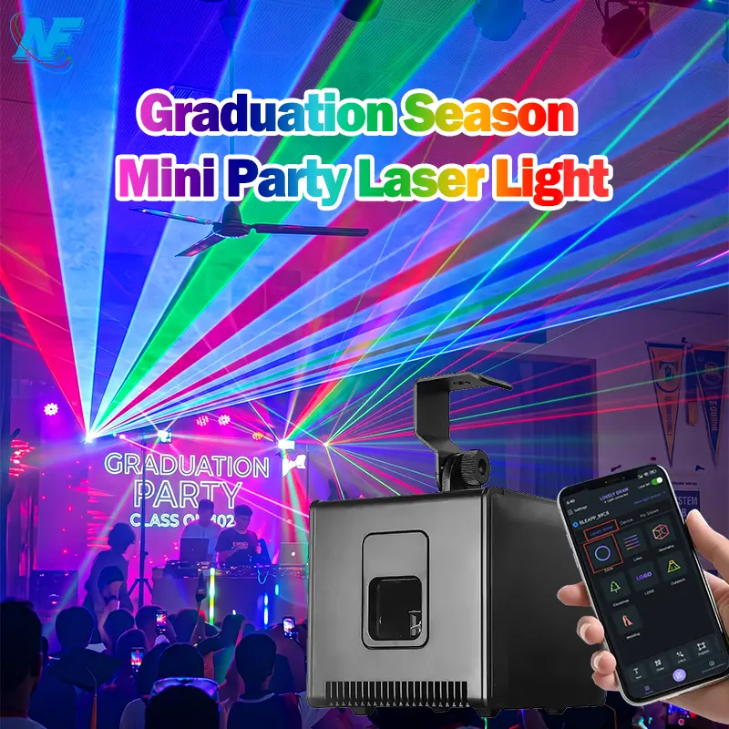 NewFeel Laser – 5W Rechargeable Real time text & logo Laser Light with DMX, ILDA & App Control