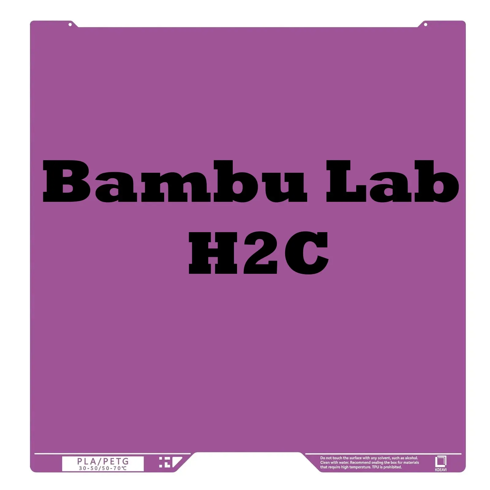 Bambu Lab H2C/A2L KDEAVI Double Sided Textured PLU Cool Build Plate First Layer Speed Insulation