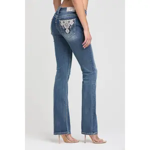 Aztec Embroidered Bootcut Jeans
