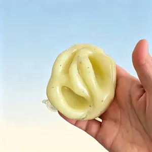 Handmade Mashed Potato Slush Squishy Toy - Crunchy Sound Squeeze Stress Ball, Realistic Potato Ice Slush Decompression Toy for All Ages kid classroom addictive fidget adult anxiety relief