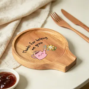 1pc "Thanks For Helping Me Grow" Watering Can Print Wooden Spoon Rest, Multi Functional Kitchen Utensil Holder for Spoons, Ladles & Cooking Tools, Stylish Countertop & Stovetop Organizer, Sweet Home Gift for Kitchen Lovers