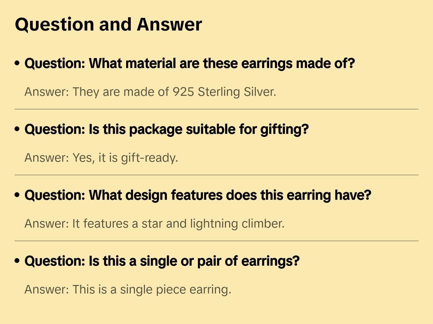 Star and Lightning Climber Earrings with Star Design and Chain Link Finish