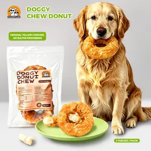 NicePlus Dog Chew Treat - Chicken Wrapped Rawhide Stick for Medium Large Dogs, Protein-Rich Cowhide Chews for Hip & Joint Health, 3Packs