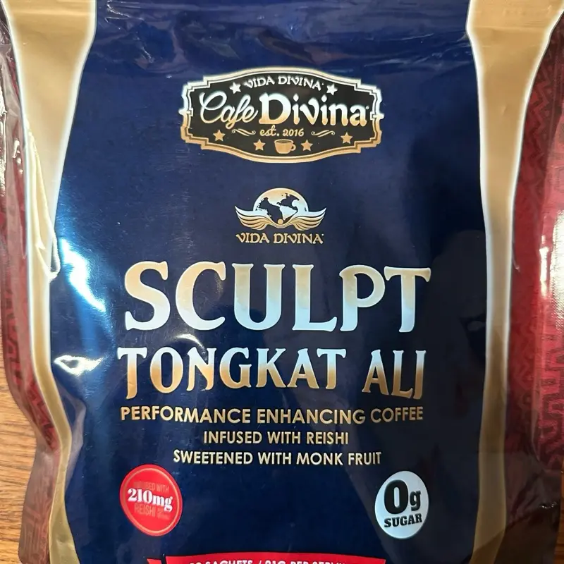 Vida Divina Sculpt Tongkat Ali Performance Enhancing Coffee Infused with Reishi Sweetened with Monk Fruit 210mg