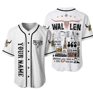 Personalized White Wallen Baseball Jersey Shirt