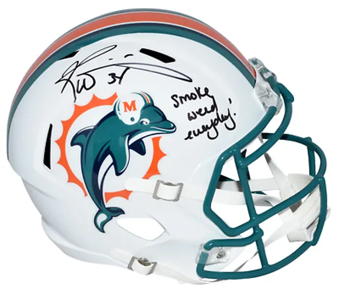 Ricky Williams Full Size Helmet Signed JSA Authentication with Pot Inscription