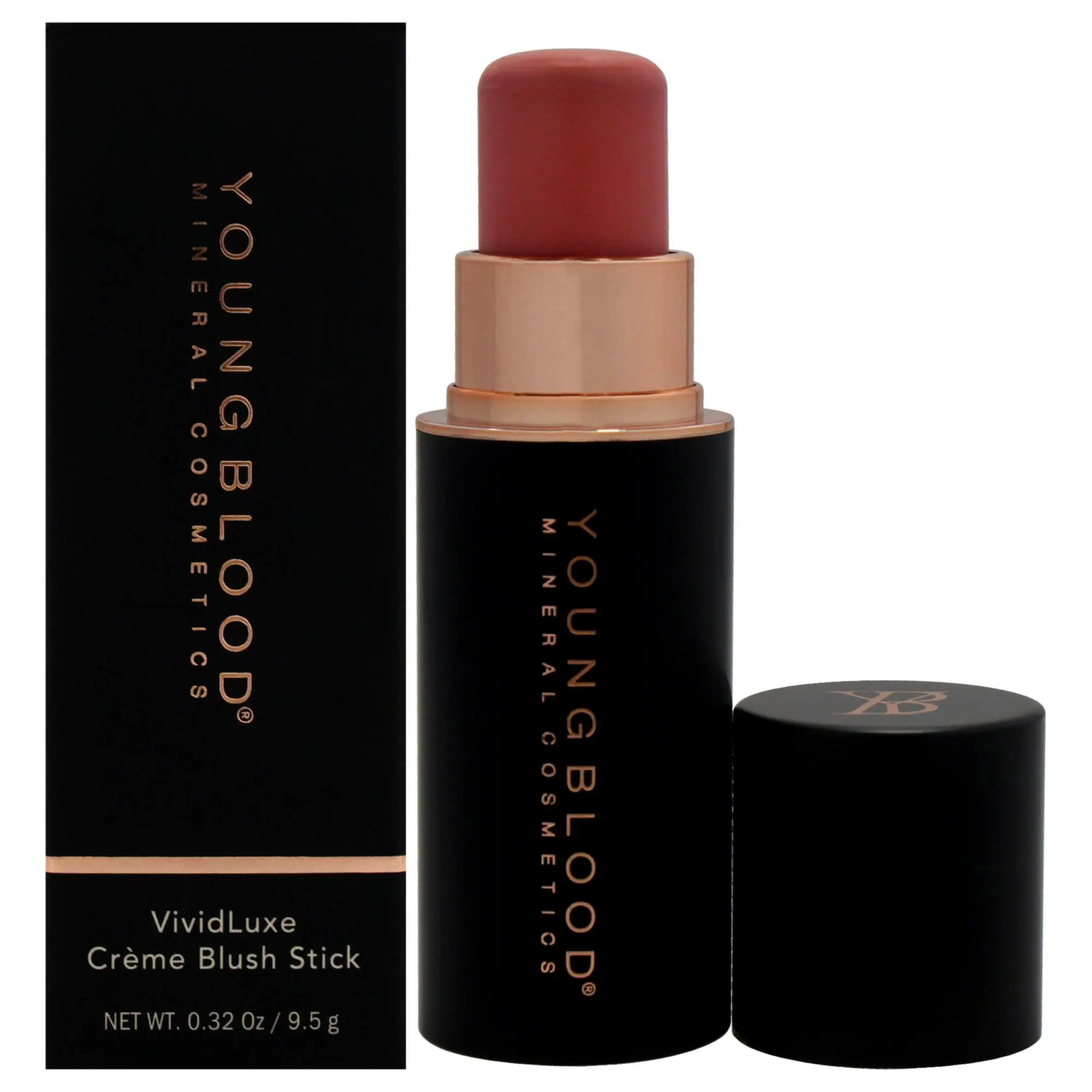 VividLuxe Mineral Creme Blush Stick - Pink Prosecco by Youngblood, Women's Makeup, Compact, 0.32oz, for Natural Glow