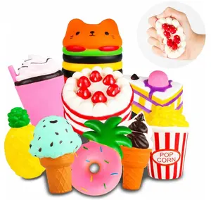 Slow Rising Jumbo Squishies Toys Set - 9 Pack Soft Kawaii Squishy Hamburger Popcorn Cake Ice Cream Donut Stress Relief Squeeze Toy for Boys and Girls