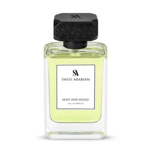 Swiss Arabian Mint and Wood Eau de Parfum for Men - Spicy, Woody, Lemon, Cardamom, Tonka Bean - Fresh Dubai Perfume for Men - Sophisticated Long-Lasting Fragrance - 3.4 oz
