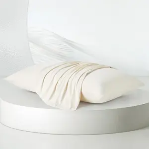 Cooling Pillow Cases for Hot Sleepers, Softer Than Silk Pillowcase, Standard/Queen Size Set of 2, Breathable Mellow Sleep Pillow Covers for Deep Sleep, Ivory, 20''×30''Gift.