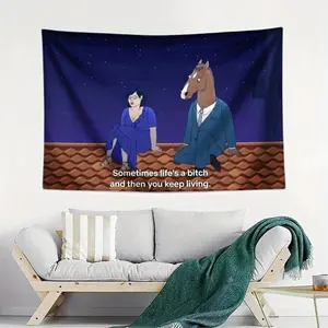 BoJack Horseman Sitcom Tapestry - 60x40 Inch Vibrant Wall Hanging Art for Bedroom, Living Room, or Dorm Decor 100%25 Polyester, Soft & Durable Variant Home Goods Home Textile Party Decoration