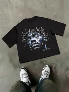 Men's Cropped Boxy T-Shirt with Cotton Blend for Ultimate Comfort, Unique Design for Street Style, Casual Summer Fit 67  shirt