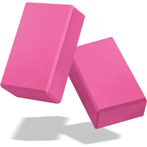 Yoga Blocks 2 Pack 3x6x9IN Foam Block Supportive Latex-Free with Stretch Band, Non-Slip Exercise Blocks for Pilates, Meditation, Balance, Stretching and Deep Poses