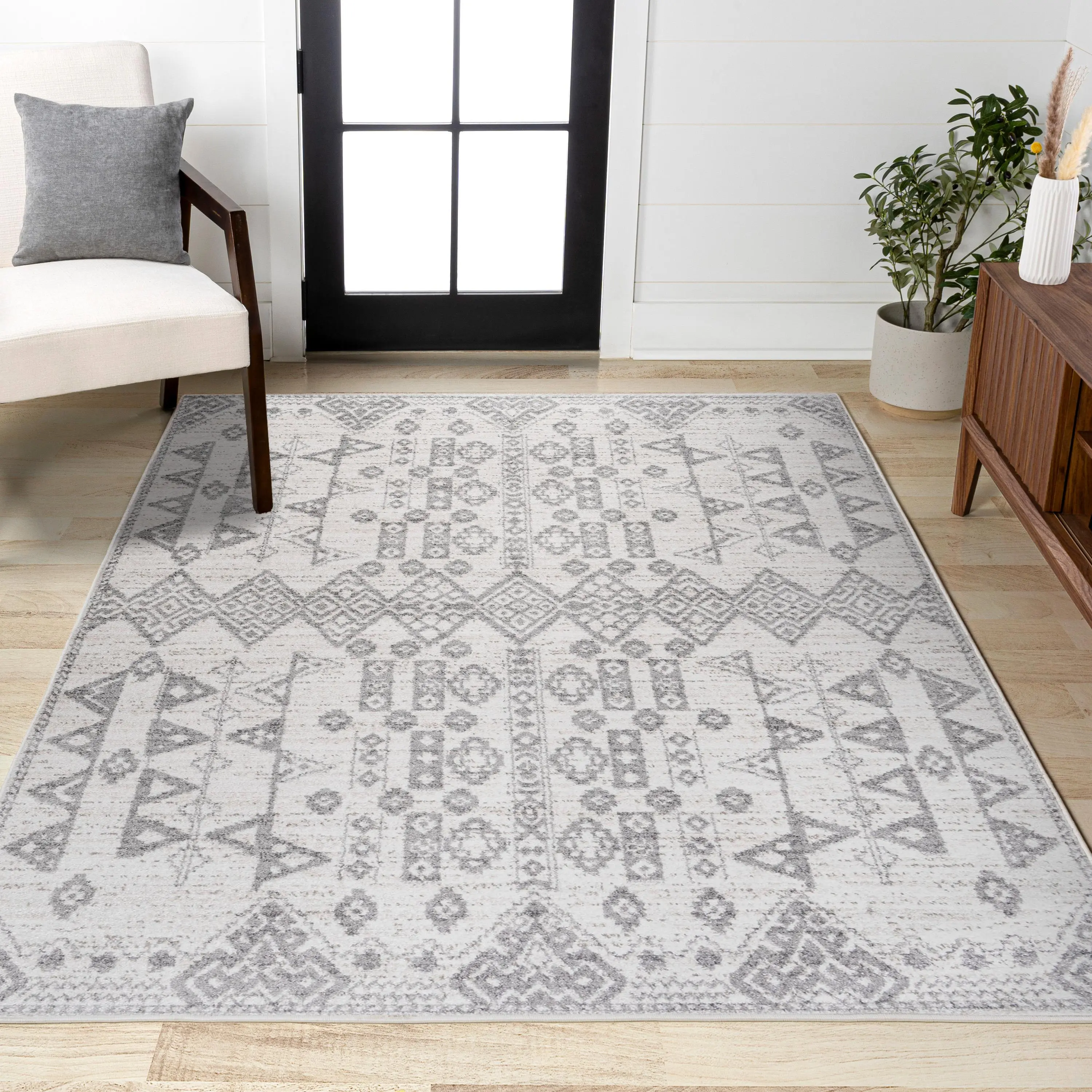 JONATHAN Y Idris Tribal Diamond Geometric Indoor Area Rug; for Living Room, Kitchen, Bedroom, Dining Room, Office