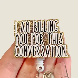 Glitter My Badge Funny badge reel for nurse and hospital workers. Badge clip Badge pull - Retractable swivel clip with a 360 rotation. Great gift for coworker.