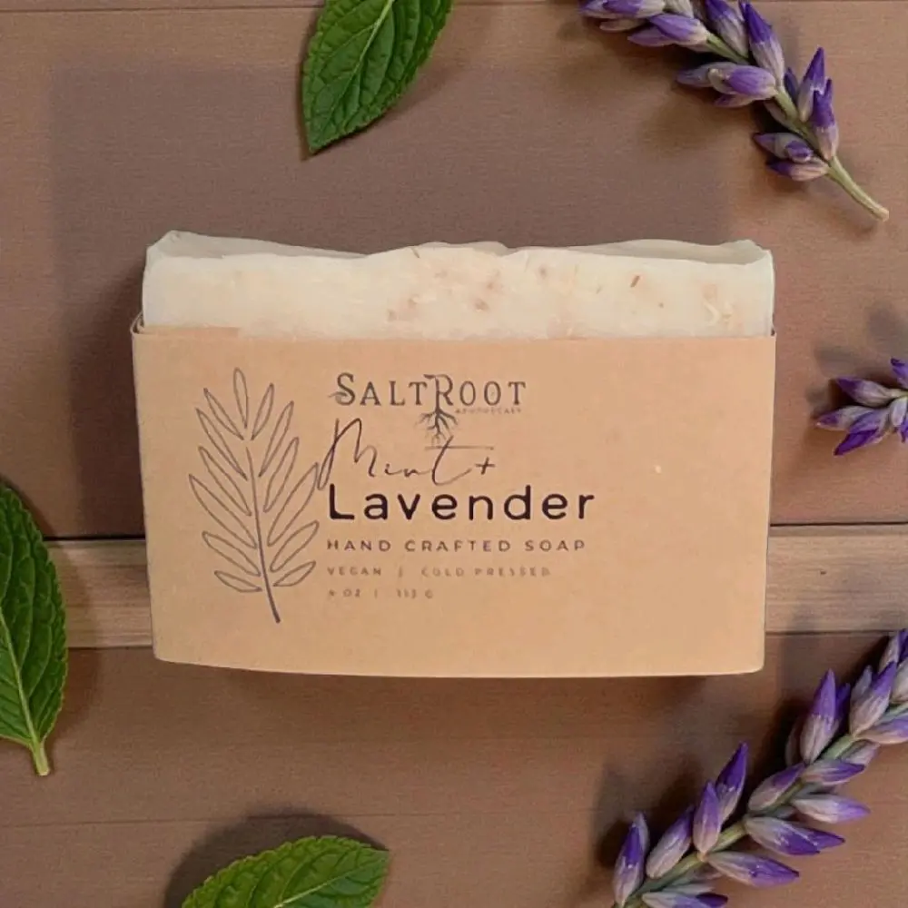 Mint & Lavender HandCrafted Vegan Cold Proccessed Soap bar | 4oz Mint & Lavender HandCrafted Vegan Cold Proccessed Soap bar | 4oz