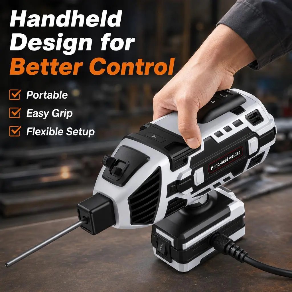 110V Portable Welder, Portable Electric Welding Machine,110V Portable Welder Handheld with IGBT Inverter 5 Variable Current Adjustment, ARC Welder Gun, Fits for 3/32" Wire Rods