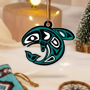 Tribal Orca Spirit Ornament Native American Unique Christmas Gift Decor Flat Acrylic